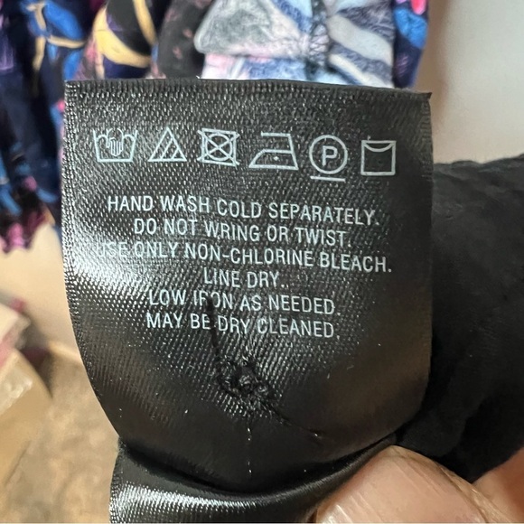 Anthropologie Maeve Elia Blue Floral Cold Shoulder Short Sleeve Midi Dress Sz 8 - Picture 12 of 16